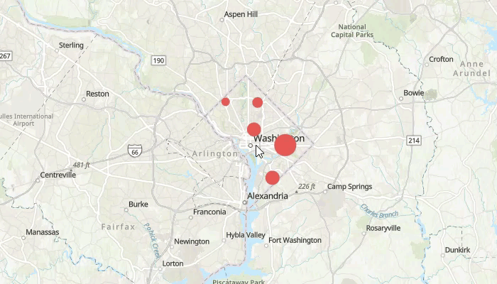 Point layer showing clusters Clustering